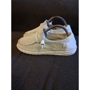 Hey Dude Wendy Sox Stone Slip On Casual Shoes Women's Size 9 White